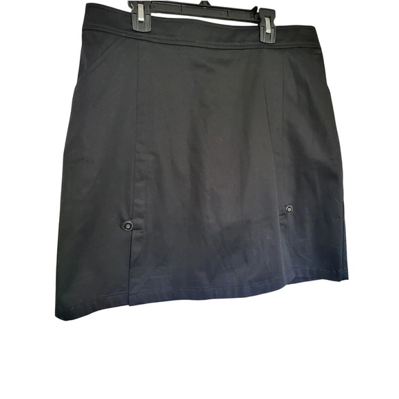 Tribal Dresses & Skirts - Tribal‎ Women's Preppy Black Button Detail Front Slit Stretch Mini Skirt 8 NEW